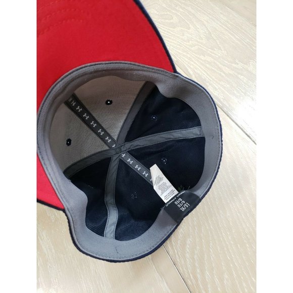 Under Armour Large XL Flex Fitted Hat UA American Flag Logo Embroidered Blue - Picture 9 of 10